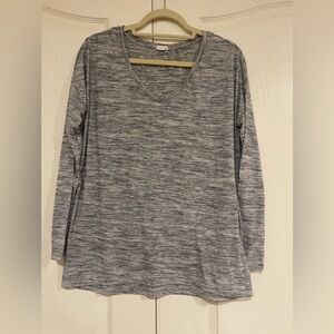 Garage heather grey long sleeve v neck tee​​​​​​​